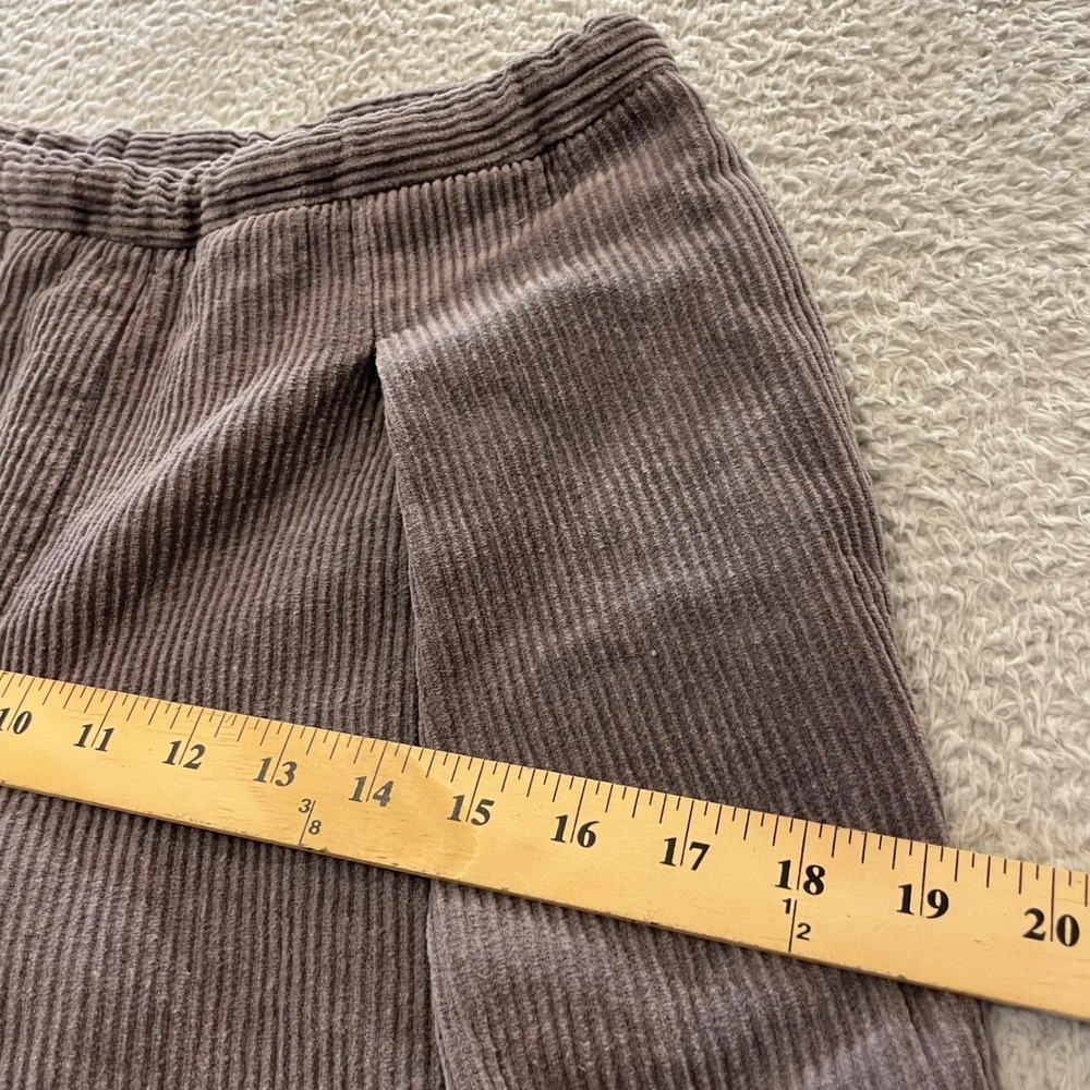Deiji Studios Corduroy Pleated Pants Women XS Gray Cropped Drawstring Relaxed - Picture 12 of 16